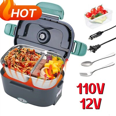 #ad 40W Upgrade Food Heater Electric Lunch Box Car Office Warmer Heated Lunch Boxes $40.98