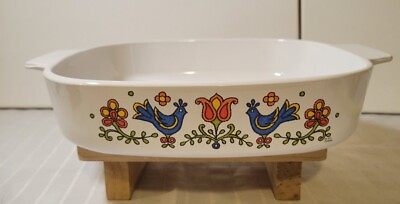 #ad Vintage 1975 Corning Ware Country Festival 9 3 4×9 3 4×2 Bakers Dish $30.00