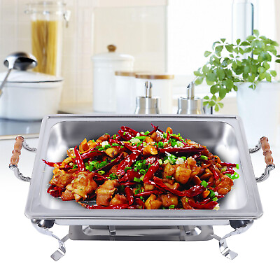 #ad 4 Pack Catering Stainless Steel Chafer Dish Chafing Sets 8 QT Full Size Buffet $74.10