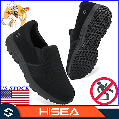 HISEA Men#x27;s Working Shoes Non Slip Food Service Shoes Kitchen Chef Nursing Shoes $29.99
