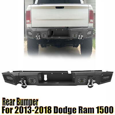#ad Off Road Rear Bumper Full Guard w LED Lights D rings for 13 18 Dodge Ram 1500 $529.99