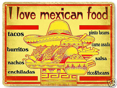 #ad #ad MEXICAN food metal sign tacos burritos VINTAGE style RESTAURANT wall decor 441 $19.55