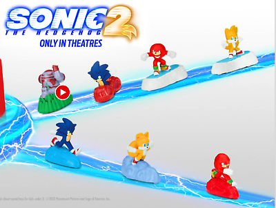 2022 McDONALD#x27;S Sega Sonic 2 The Hedgehog HAPPY MEAL TOYS Or Set $1.99