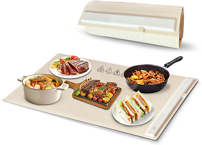 #ad Portable Electric Warming Tray Silicone with Temperature Foldable Fast Heating $76.50