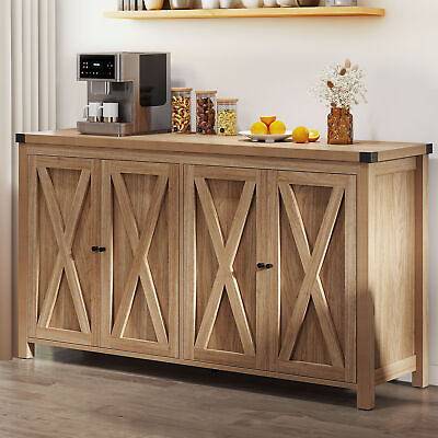 #ad Farmhouse Sideboard Buffet Cabinet w Storage for Kitchen Dining Room Organizer $161.99
