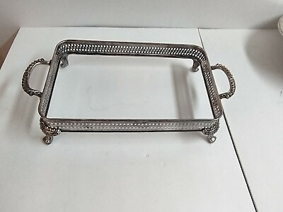 #ad #ad Vintage WM Rogers amp; Son Silver Plate Chafing Dish Stand Footed Victorian $26.43