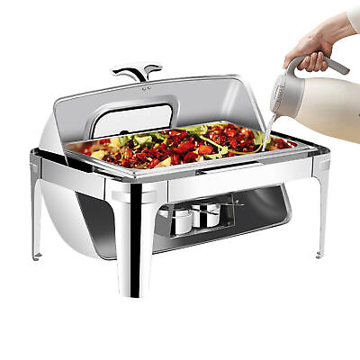 #ad Stainless Steel Roll Top Chafing Dish Set 9QT Large Capacity Restaurants Use $192.84