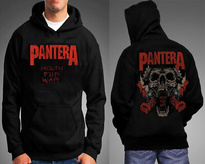 #ad #ad PANTERA MOUTH FOR WART BLACK HOODIE HARD ROCK FRONT AND BACK PRINT $24.29
