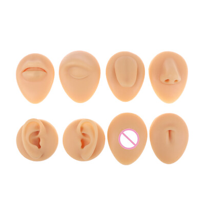 #ad Silicon Ear Eye Nose Mouth Tongue Navel Piercing Model Press Needle Display T $10.28