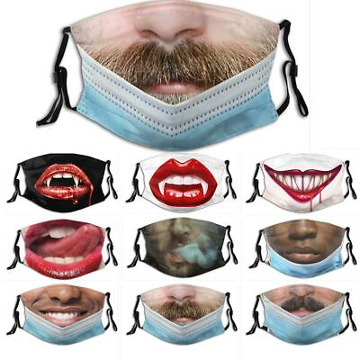 Man woman Horror Vampire Mask funny Mask Facemask for Adult Reusable Mask Mouth $2.66