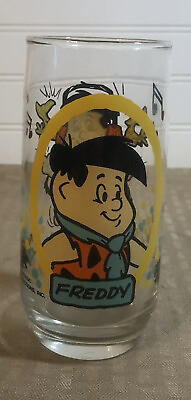 Vintage 1986 Pizza Hut The Flintstone Kids Fred Freddy Glass Drinking Glass $8.00