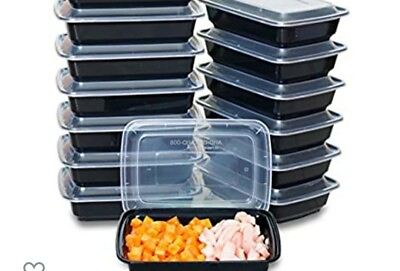 50 Set 100pcs Meal Prep Reusable Sturdy Microwaveable 32oz Food Container W Lids $29.99