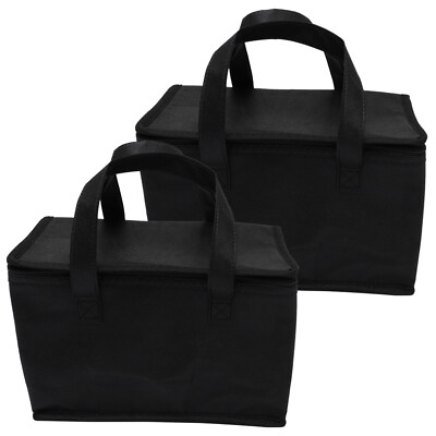 #ad 2Pcs tote bag with zipper Delivery Bag Insulated Reusable Grocery Bag $11.20