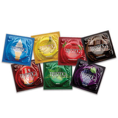 Trustex Assorted Flavored Lubricated Condoms All 7 Different Flavors 24 Pack $10.99