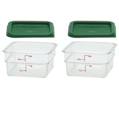 Cambro 2 Quart Clear Square Food Storage Containers with Lids Set of 2 $29.28