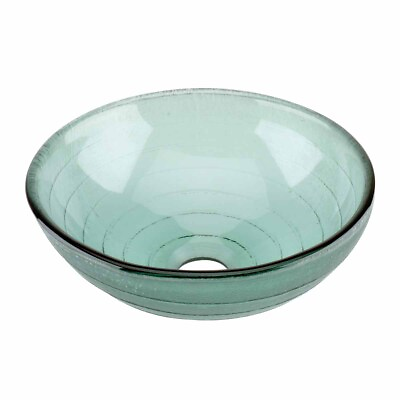 #ad Renovators Supply Green Glass Countertop Vessel Sink 12quot; W Bowl with Drain $95.94