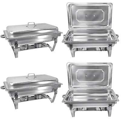 #ad Chafing Dish Buffet Set 4 Pack 8QT Food Warmer for Parties Buffets $95.89