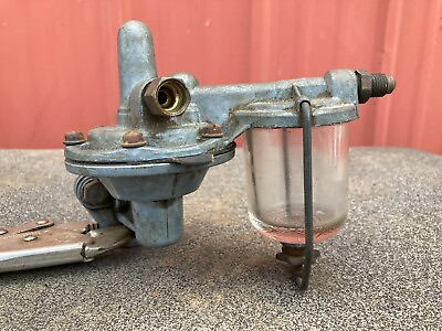 #ad Vintage FUEL PUMP amp; GLASS BOWL Gas FILTER Off OF EDELBROCK 4x Made in CANADA $25.50