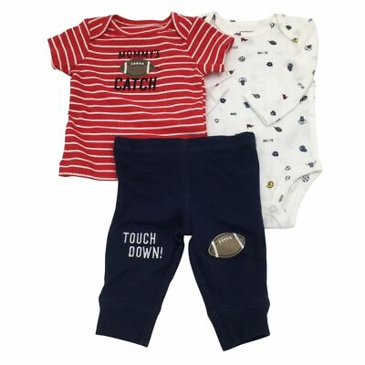 New Carters Baby Boys Infants 3 Piece Bodysuits and Pants Layette Outfit Set $12.99