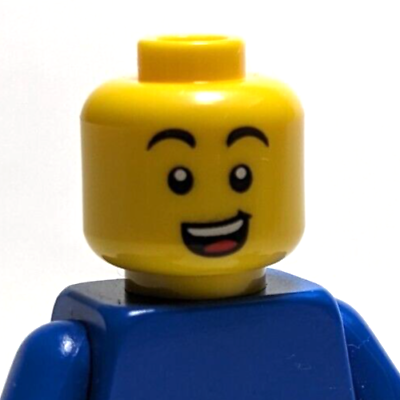 #ad Lego Minifigure Head Dual Sided Smile Open Mouth Tongue Teeth $2.29