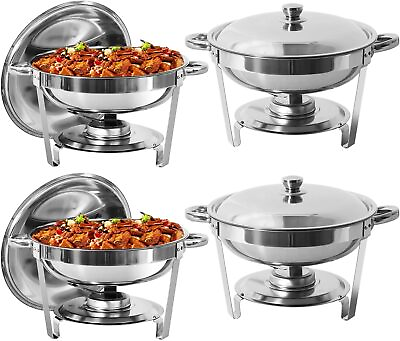 #ad 5Qt Round Chafing Dish Stainless Steel Chafers and Warmer Set for Party Buffet $79.99