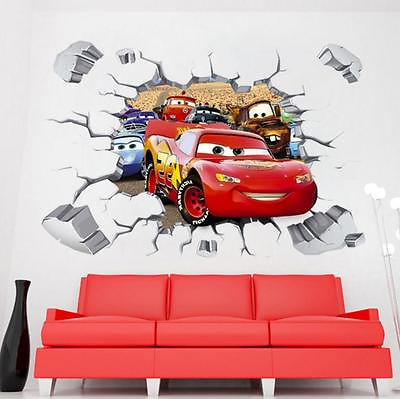 #ad #ad Disney 3D Cars McQueen Mater removable Wall Stickers Decal Kids Home Decor USA $8.81