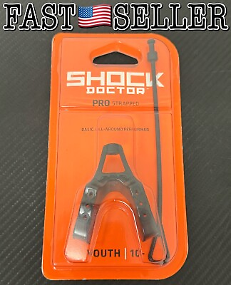 #ad Shock Doctor Pro Strapped YOUTH MouthGuard Shock Absorbing Mouth Guard Smoke $14.21