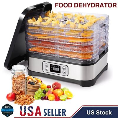 5 Trays Electric Food Dehydrator Machine Commercial Fruit Jerky Beef Meat Dryer# $56.48