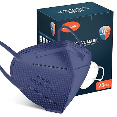 #ad 10 50 100 Pcs Blue KN95 Protective 5 Layer Face Mask BFE 95% Disposable Masks $8.98