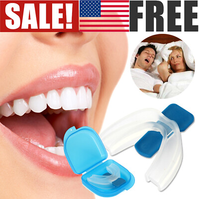#ad Stop Snoring Mouthpiece Sleep Apnea Guard Bruxism Anti Snore Pure Grind Aid Tray $6.27