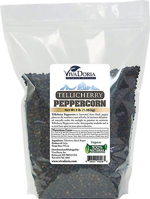 Viva Doria Whole Black Pepper Tellicherry Peppercorn for Grinder Refill 3 lb $25.99