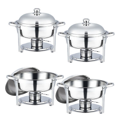 4 Pack Chafing Dish Set 5 Quart Stainless Steel Buffet Chafers and Food Warmers $107.28