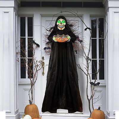 #ad #ad 71” Halloween Hanging Animated Skeleton Ghost Decoration with Sound $63.99