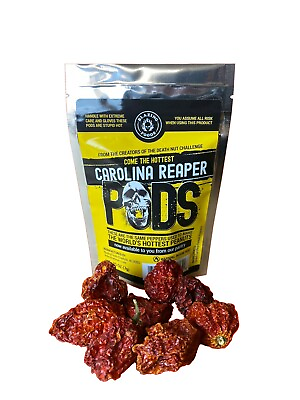 Carolina Reaper Pepper whole pods 1 4 oz worlds hottest hotter than Ghost Pepper $6.49