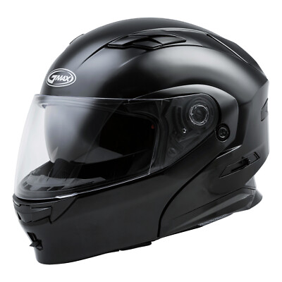 #ad GMAX MD 01 Gloss Black Modular Motorcycle Helmet Adult Sizes $74.99