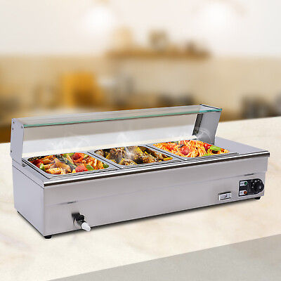 #ad Commercial Food Steam Table 2.3quot; Deep 110V 1200W Electric Countertop Food Warmer $161.51