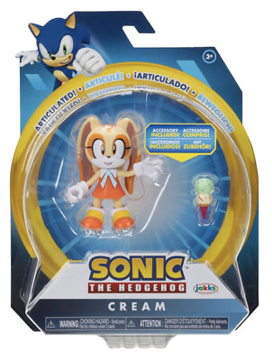Sonic The Hedgehog 10cm Modern Cream figure with Ring Jakks Pacific GBP 29.99
