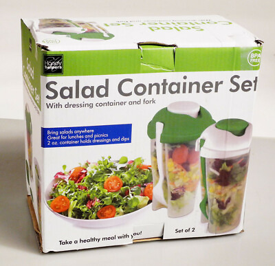 #ad Salad Container Set w Fork amp; Dressing Container New $2.95