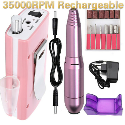 35000RPM Rechargeable Portable Electric Nail Drill Manicure Machine Nail File $43.99
