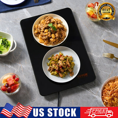 #ad 23.6quot; X 16.5quot; Electric Food Buffet Server Tray 100W Glass Warming Tray XMAS Gift $37.15