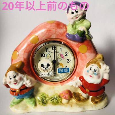 #ad Disney Snow White Retro Pottery Clock Seven Dwarfs Heisei $69.99