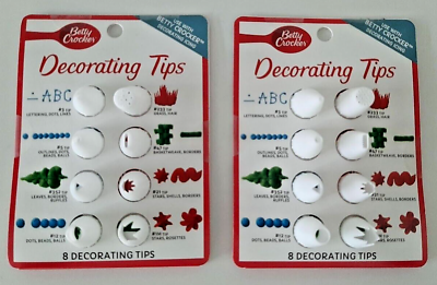 #ad #ad 2 Pc Lot Betty Crocker Cake Cookie Decorating Tips Set Of 8 Per Pack Total 16pc $12.50