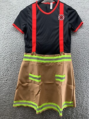 #ad Party City Firefighter Girl#x27;s Large Halloween Cosplay Dress Up Costume Wild Fire $6.40