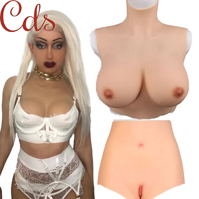 #ad Silicone Breast Forms With Fake Vagina Pants Set for Crossdresser Drag Queen $291.56