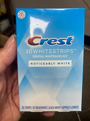 #ad LOT OF 2 NEW Crest 3D Whitestrips Noticeably White Kit 20 Strips 10 Treatments $10.00