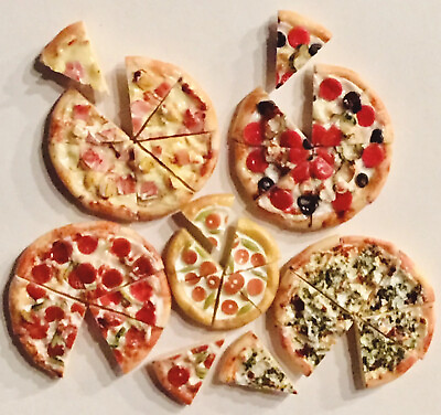 Dollhouse Miniature Pizza Food Lot 👻🧲 8 Slices Ur Choice 1:6 1:12 $10.97