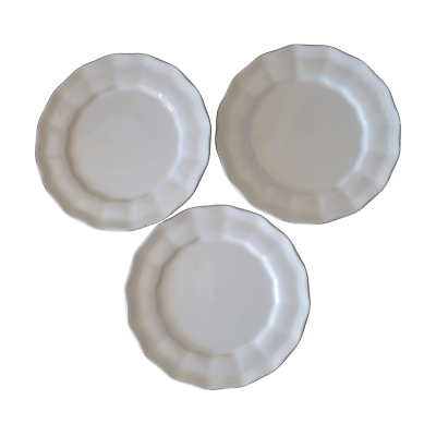 #ad Pottery Barn Salad Plates Set of 3 Charlotte White Discontinued Great Condition $45.00