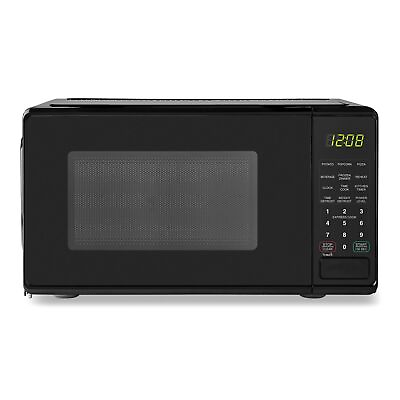 Mainstays 0.7 Cu ft Compact Countertop Microwave Oven Black White Red $39.99