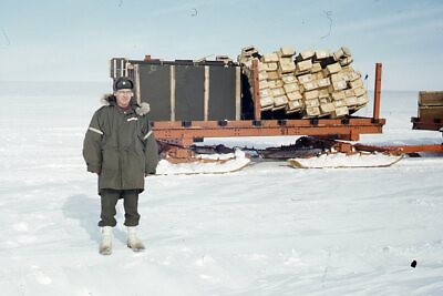 #ad 35mm Slide1950s US Army Transport Supplies in Artic Snow $24.99