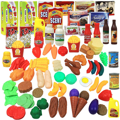 120 Piece Toy Food Set for Kids Fake Food Play Food Sets for Kids Kitchen $24.31